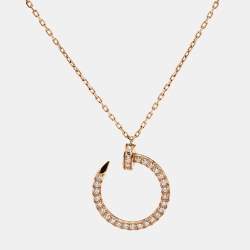 مملوكة مسبقًا Cartier Juste Un Clou Diamonds 18k Rose Gold Necklace