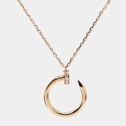 مملوكة مسبقًا Cartier Juste Un Clou Diamonds 18k Rose Gold Necklace
