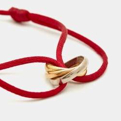Pre Owned Cartier Trinity 18k Three Tone Gold Adjustable Cord Bracelet