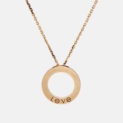 Pre Owned Cartier Love Diamonds 18k Rose Gold Necklace