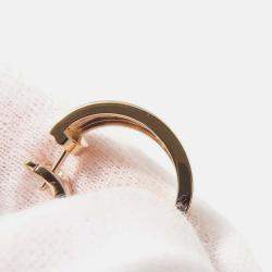 Pre Owned Cartier Love 18K Rose Gold Diamonds Hoop Earrings