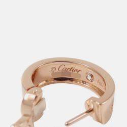 Pre Owned Cartier Love 18K Rose Gold Diamonds Hoop Earrings