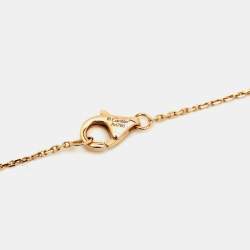 Pre Owned Cartier Amulette De Cartier Carnelian Diamond 18k Rose Gold XS Pendant Necklace