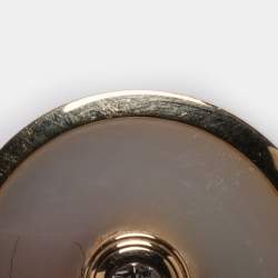 Pre Owned Cartier Amulette De Cartier Mother of Pearl Diamond 18k Yellow Gold Stud Earrings