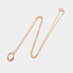 Pre Owned Cartier Love Interlocking 18K Rose Gold Necklace