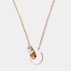 Pre Owned Cartier Love Interlocking 18K Rose Gold Necklace