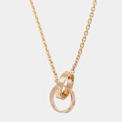 Pre Owned Cartier Love Interlocking 18K Rose Gold Necklace