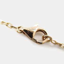 Pre Owned Cartier 18K Rose Gold Quartz And Diamond Necklace