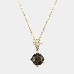 Pre Owned Cartier 18K Rose Gold Quartz And Diamond Necklace