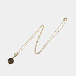 Pre Owned Cartier 18K Rose Gold Quartz And Diamond Necklace