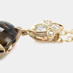 Pre Owned Cartier 18K Rose Gold Quartz And Diamond Necklace