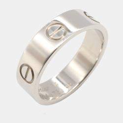 Pre Owned Cartier Love 18K White Gold Band Ring EU 54