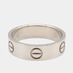 Pre Owned Cartier Love 18K White Gold Band Ring EU 54