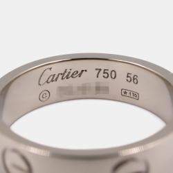 Pre Owned Cartier Love 18K White Gold Band Ring EU 56