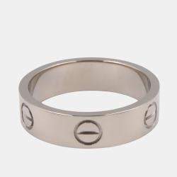 Pre Owned Cartier Love 18K White Gold Band Ring EU 56