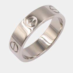 Pre Owned Cartier Love 18K White Gold Band Ring EU 56
