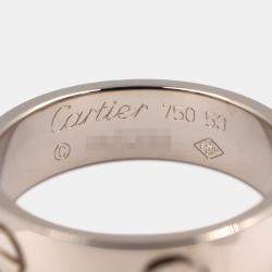 Pre Owned Cartier Love 18K White Gold Band Ring EU 53
