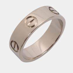 Pre Owned Cartier Love 18K White Gold Band Ring EU 53