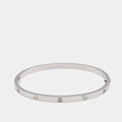 Pre Owned Cartier Love 18K White Gold, Diamond Bracelet