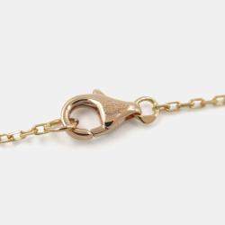 Pre Owned Cartier Double C Logo 18K Rose Gold Diamonds Necklace