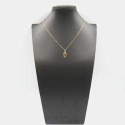 Pre Owned Cartier Double C Logo 18K Rose Gold Diamonds Necklace
