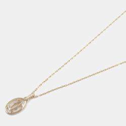 Pre Owned Cartier Double C Logo 18K Rose Gold Diamonds Necklace