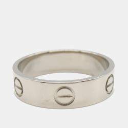 Pre Owned Cartier Love 18K White Gold Band Ring EU 57