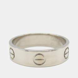Pre Owned Cartier Love 18K White Gold Band Ring EU 57
