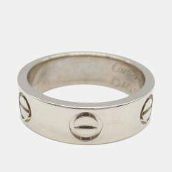 Pre Owned Cartier Love 18K White Gold Band Ring EU 50