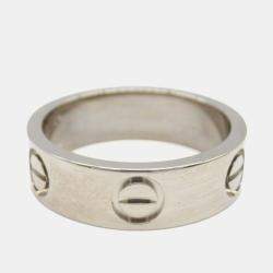 Pre Owned Cartier Love 18K White Gold Band Ring EU 50