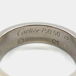 Pre Owned Cartier Love 18K White Gold Band Ring EU 50
