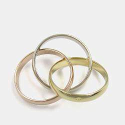 Pre Owned Cartier Trinity 18K Yellow, Rose, White Gold Band Ring EU 49