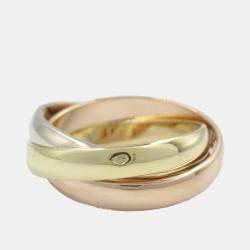 Pre Owned Cartier Trinity 18K Yellow, Rose, White Gold Band Ring EU 49