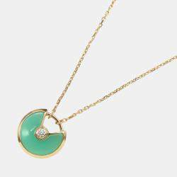 Pre Owned Cartier Amulette De Cartier 18K Yellow Gold, Diamond Necklace