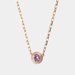 Pre Owned Cartier D'Amour 18K Rose Gold Sapphire Necklace