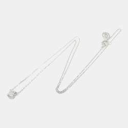 Pre Owned Cartier C De Cartier 18K White Gold Diamond Necklace