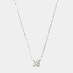 Pre Owned Cartier C De Cartier 18K White Gold Diamond Necklace