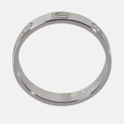 Pre Owned Cartier Love Platinum Band Ring EU 53