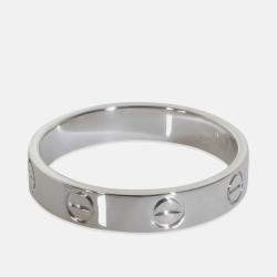 Pre Owned Cartier Love Platinum Band Ring EU 53