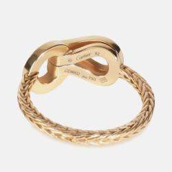 Pre Owned Cartier Agrafe 18K Rose Gold and Diamond Band Ring EU 52