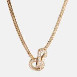 Pre Owned Cartier Agrafe 18K Rose Gold and Diamond Necklace