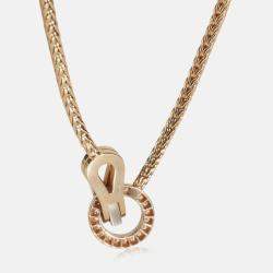 Pre Owned Cartier Agrafe 18K Rose Gold and Diamond Necklace