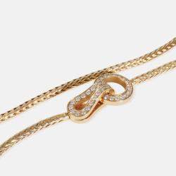 Pre Owned Cartier Agrafe 18K Rose Gold and Diamond Necklace