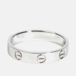 Pre Owned Cartier Love Platinum Band Ring EU 54
