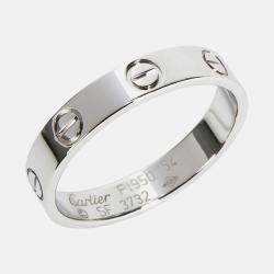 Pre Owned Cartier Love Platinum Band Ring EU 54