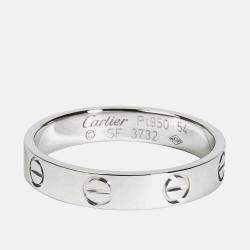 Pre Owned Cartier Love Platinum Band Ring EU 54