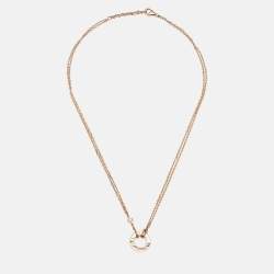 Pre Owned Cartier Love 2 Diamonds 18k Rose Gold Necklaces