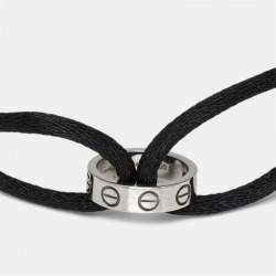Pre Owned Cartier Love 18k White Gold Adjustable Cord Bracelet