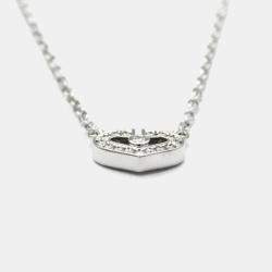 Pre Owned Cartier C De Cartier 18K White Gold and Diamond Pendant Necklace