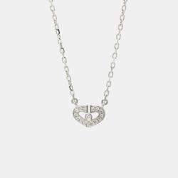 Pre Owned Cartier C De Cartier 18K White Gold and Diamond Pendant Necklace